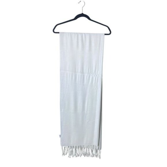 Liz Claiborne Women White Rayon Scarf Romantic Feminine Fairycore Beachy Coastal - Picture 3 of 5